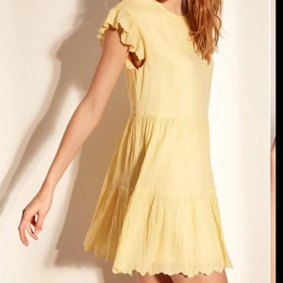 Wilfred Sidonie Tiered Babydoll Dress Flowy Dainty Feminine Summer Yellow Small - Picture 2 of 14
